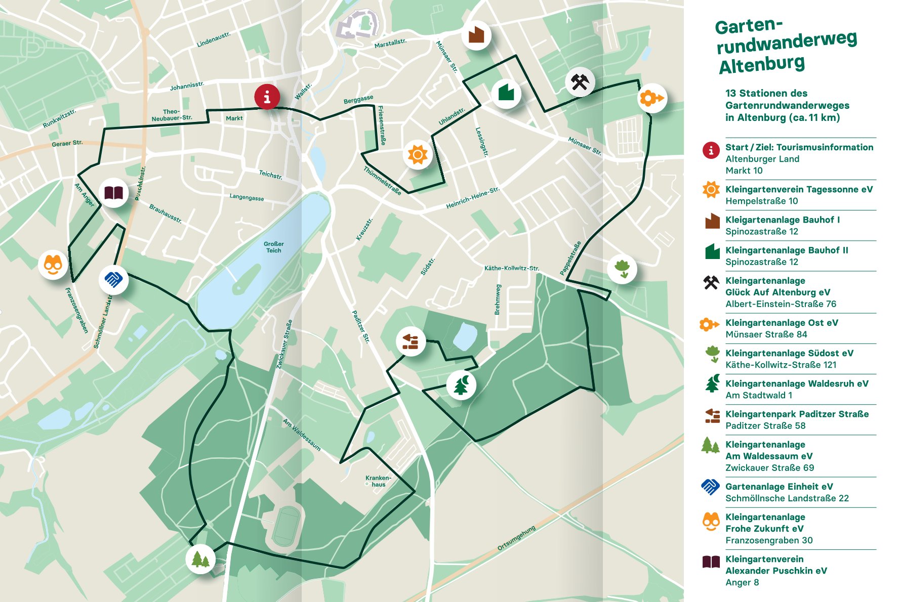 Flyer zum Gartenrundwanderweg - Seite 01